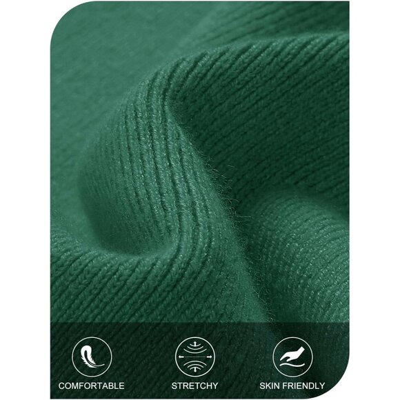 Merokeety Women's Darkgreen Off Shoulder Long Sleeve Elegant Bodycon Midi Dress - Picture 5 of 9